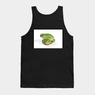 two litoria caerula green tree frogs one on top of the other Tank Top